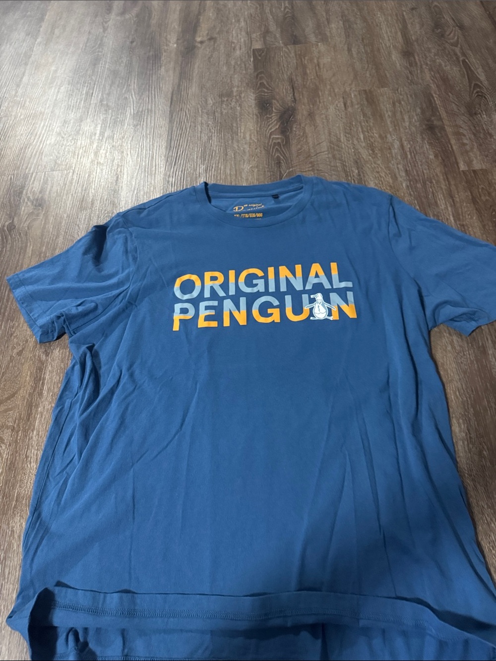 Original Penguin Blue Short-Sleeve Logo Tee with Yellow & White Accents